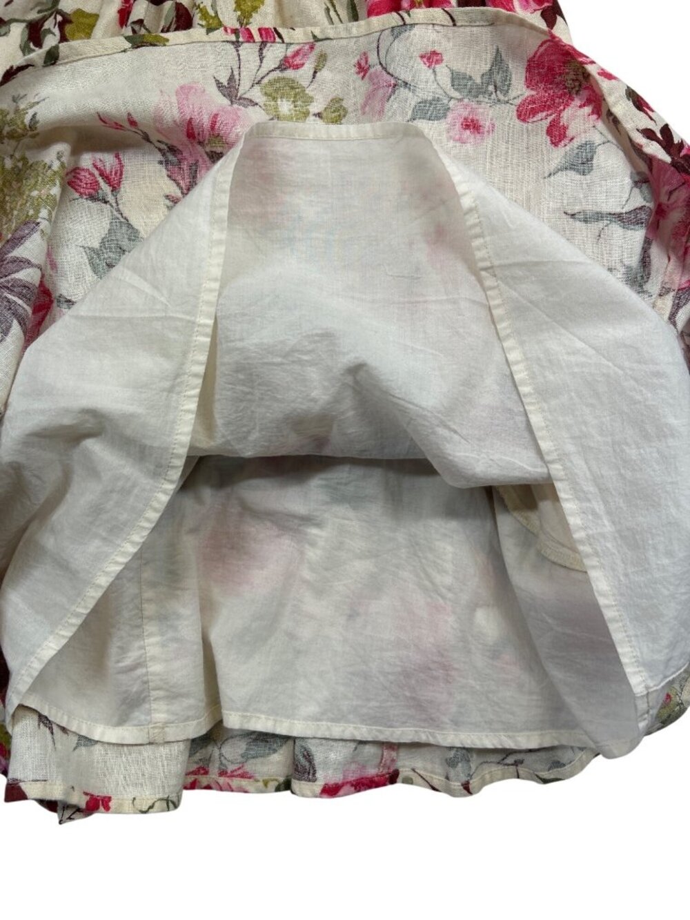 Abercrombie Floral Babydoll Dress Sz M Linen Blend Trendy Puff Sleeve Romantic - Picture 12 of 12